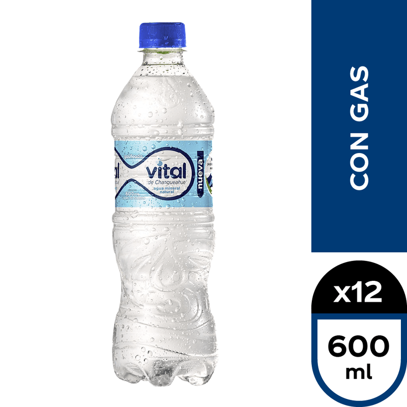 AGUA MINERAL VITAL CON GAS 600 ML